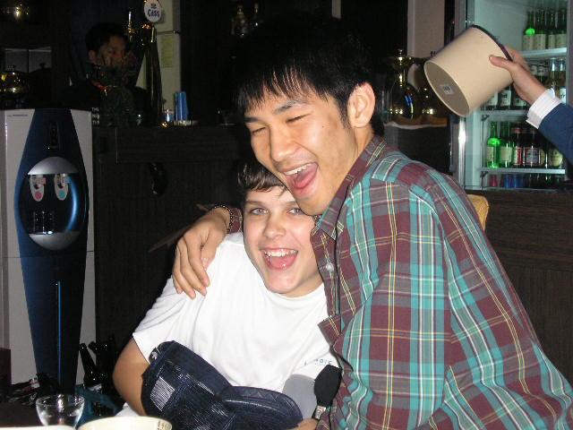 Stephen Michael White with a friend from English Drama Club Hoseo University 2005